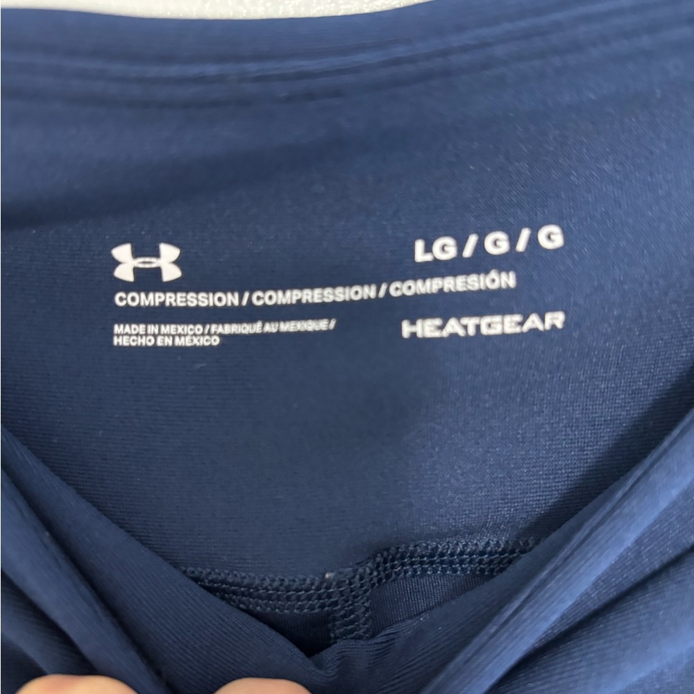Under Armour HeatGear Compression Leggings - Deep Blue Size Large - Picture 2 of 9